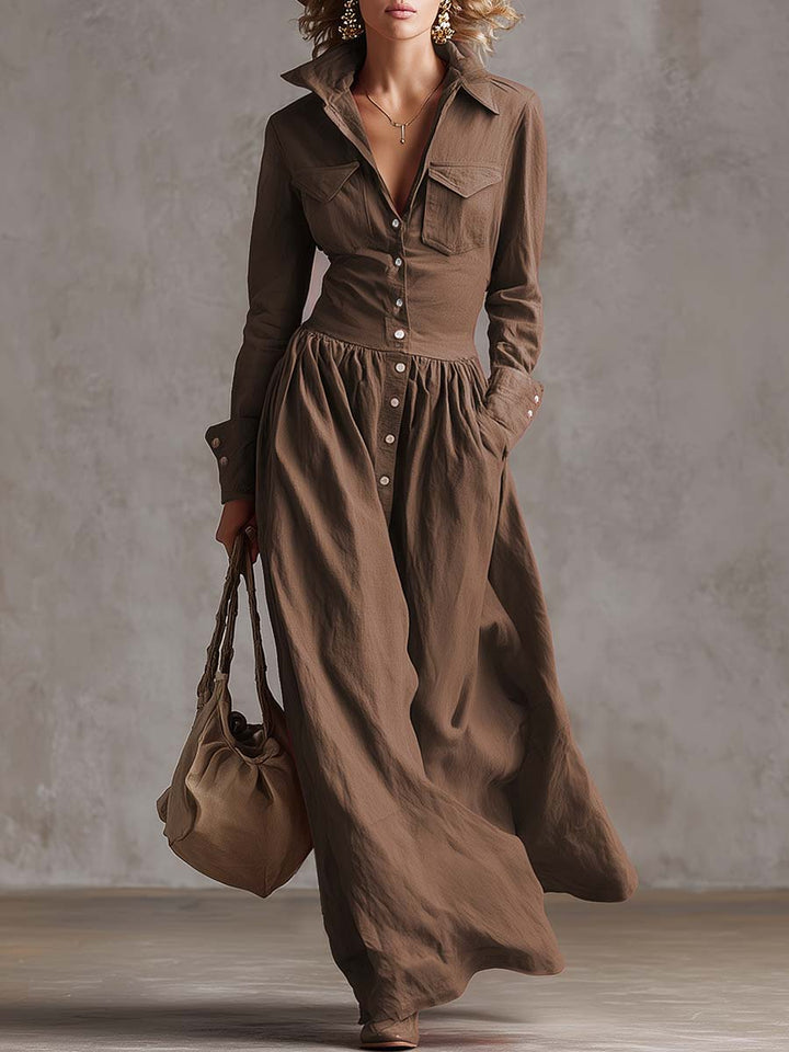 Priscila | Vestido Midi Camisero Clásico