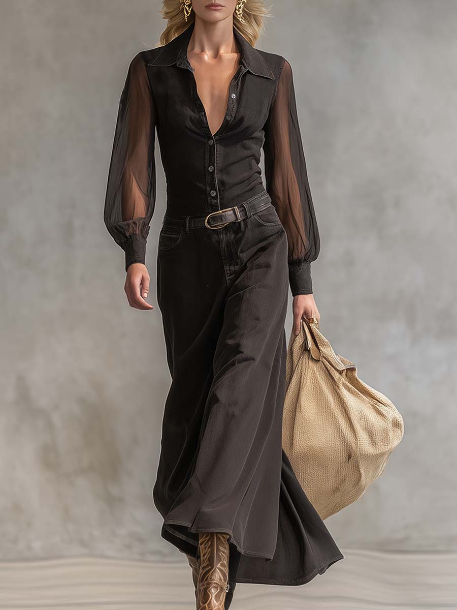 Jorgelina | Vestido Maxi Western Vintage de Denim