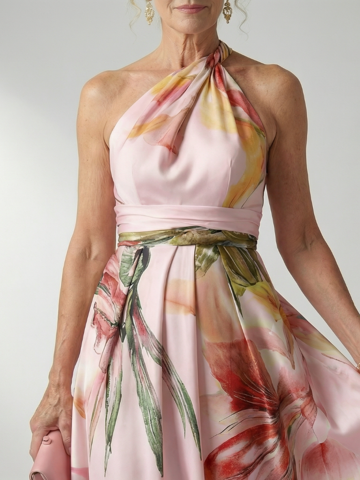 Guadalupe | Vestido Largo Floral con Escote Halter