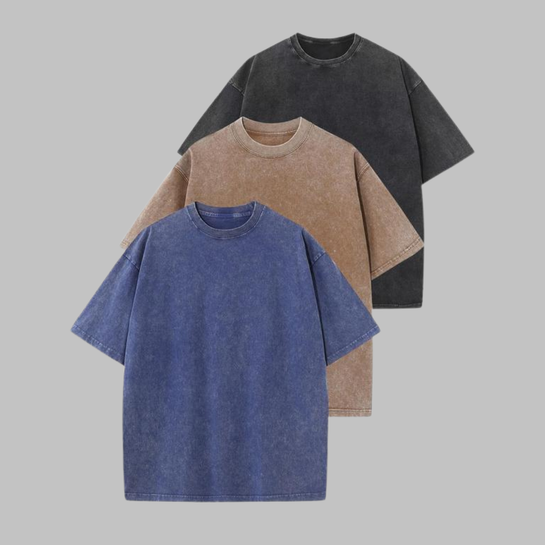 Afina | Camiseta Unisex de Cuello Redondo Oversized Lavada para Mujeres