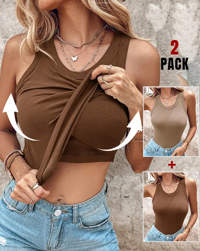 Dasha | Camiseta sin mangas con sujetador incorporado (Paquete de 2)