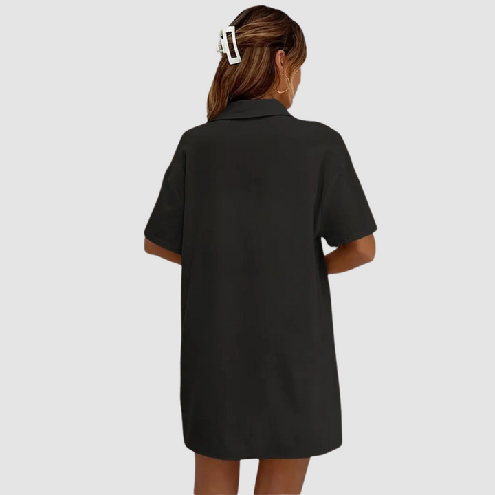 Frances | Conjunto Elegante de Verano de Dos Piezas – Top de Manga Corta con Botones y Pantalones Cortos con Cuerda