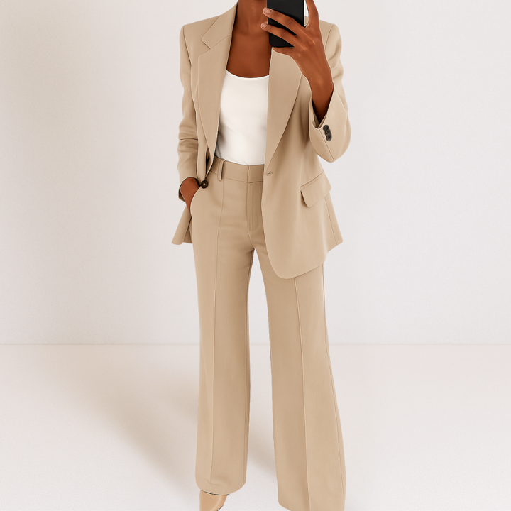 Melynda | Conjunto de Traje Estiloso de Dos Piezas – Top y Pantalones Coordinados
