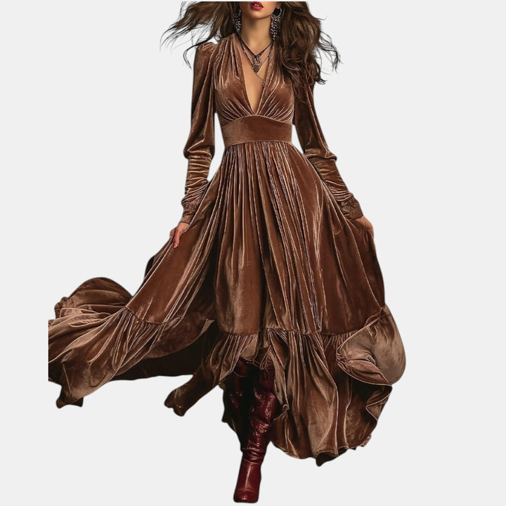 Salomé | Vestido Maxi de Terciopelo Elegante