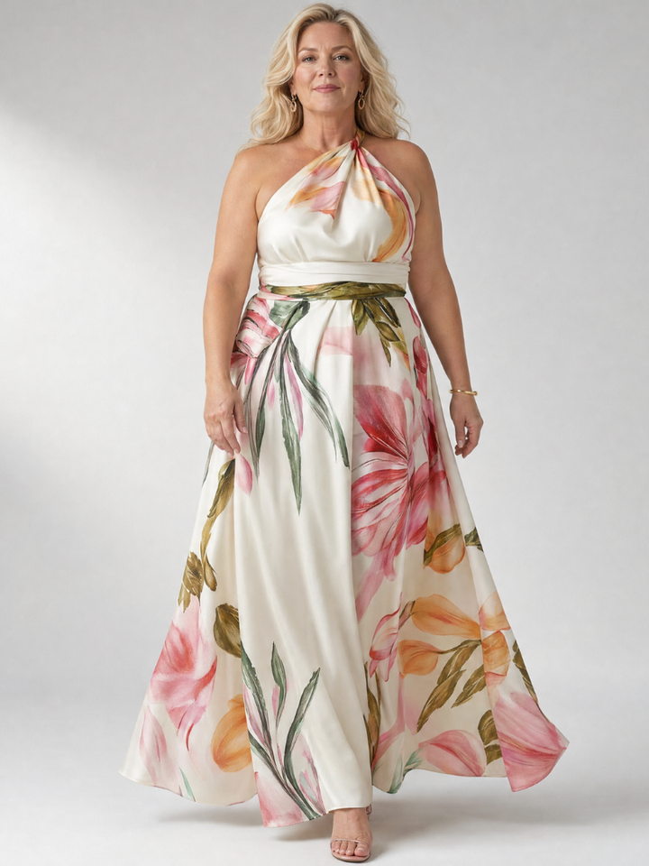 Guadalupe | Vestido Largo Floral con Escote Halter