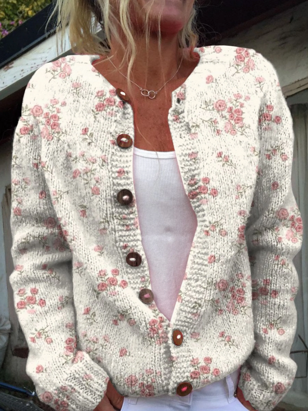 Marvella | Suéter de Cardigan de Punto Vintage para Mujeres