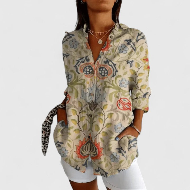 Aldana | Blusa Floral con Botones