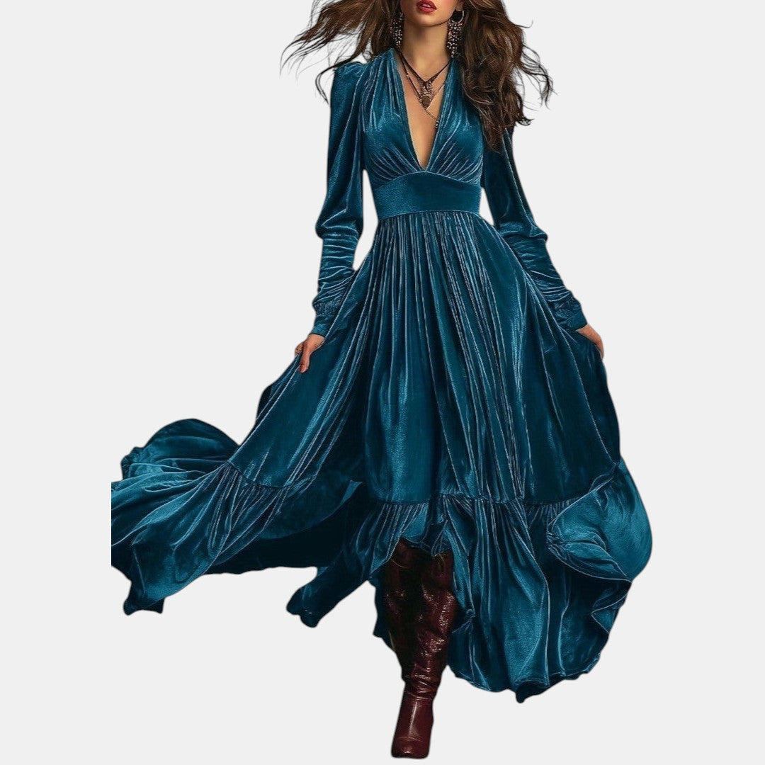 Salomé | Vestido Maxi de Terciopelo Elegante