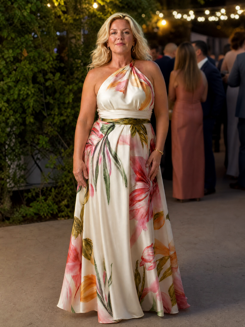 Guadalupe | Vestido Largo Floral con Escote Halter