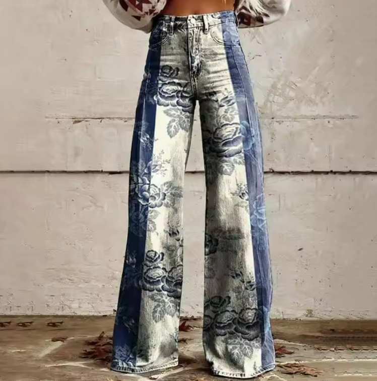 Mia | Pantalones Boho de Dos Tonos