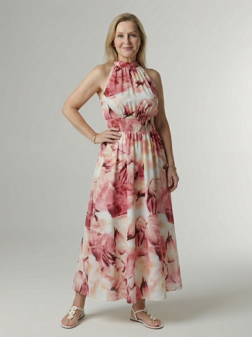 Giuliana | Vestido Midi Halter Fruncido