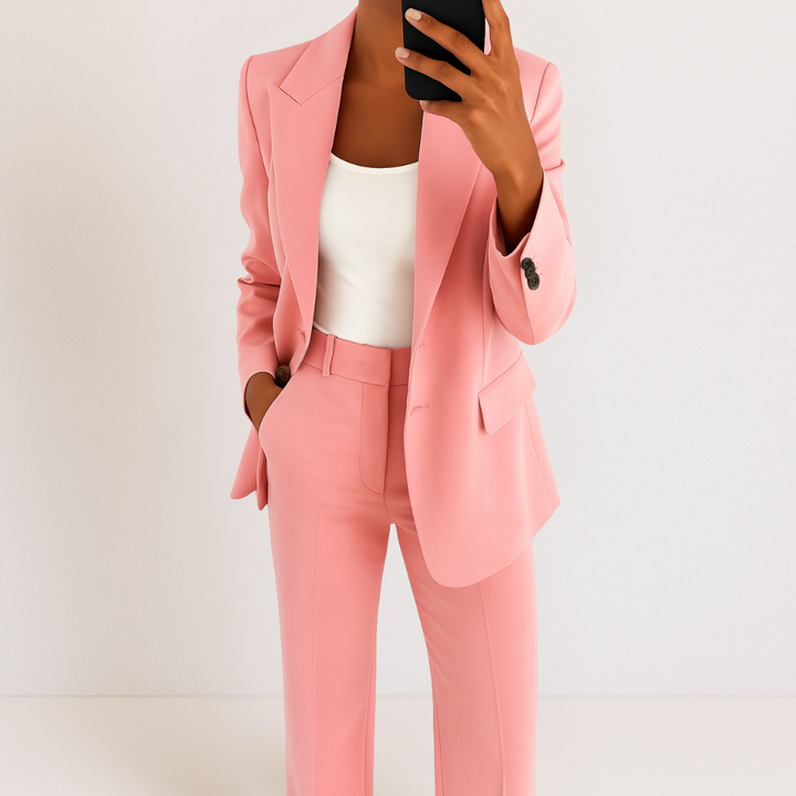 Melynda | Conjunto de Traje Estiloso de Dos Piezas – Top y Pantalones Coordinados