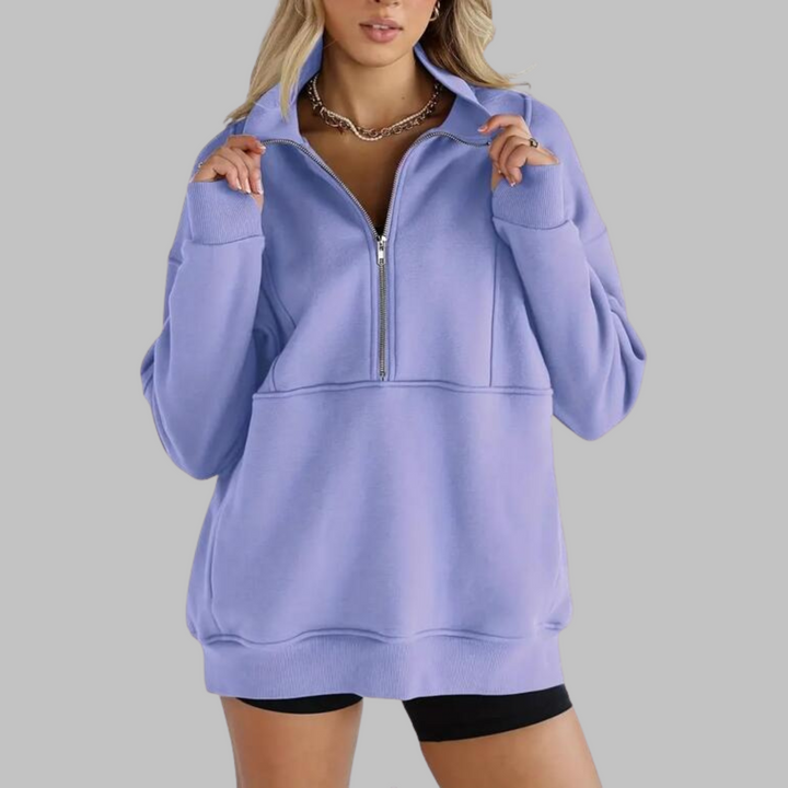 Psalm | Sudadera de Manga Larga Oversized con Media Cremallera y Cuello Cómodo