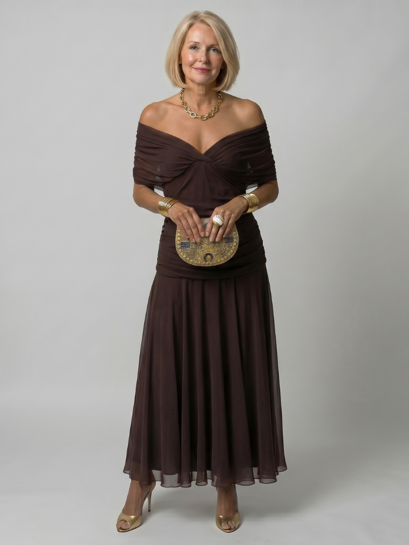 Abril | Vestido Midi Off Shoulder