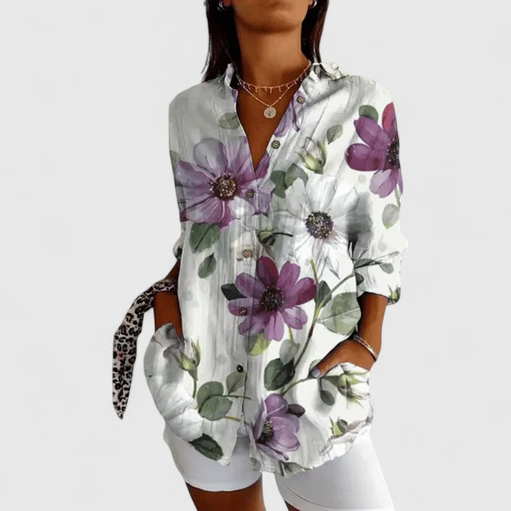 Aldana | Blusa Floral con Botones