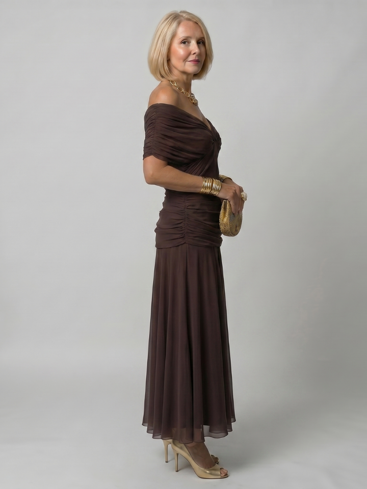 Abril | Vestido Midi Off Shoulder