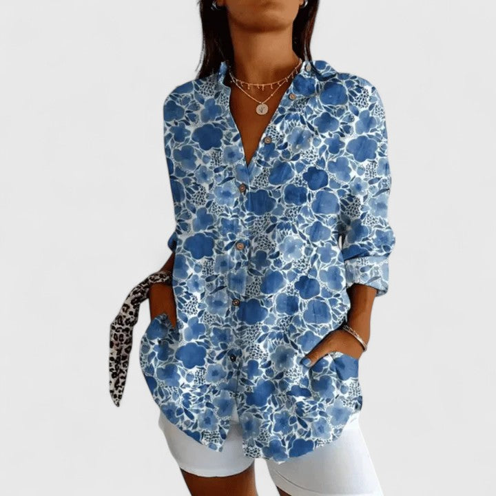 Aldana | Blusa Floral con Botones