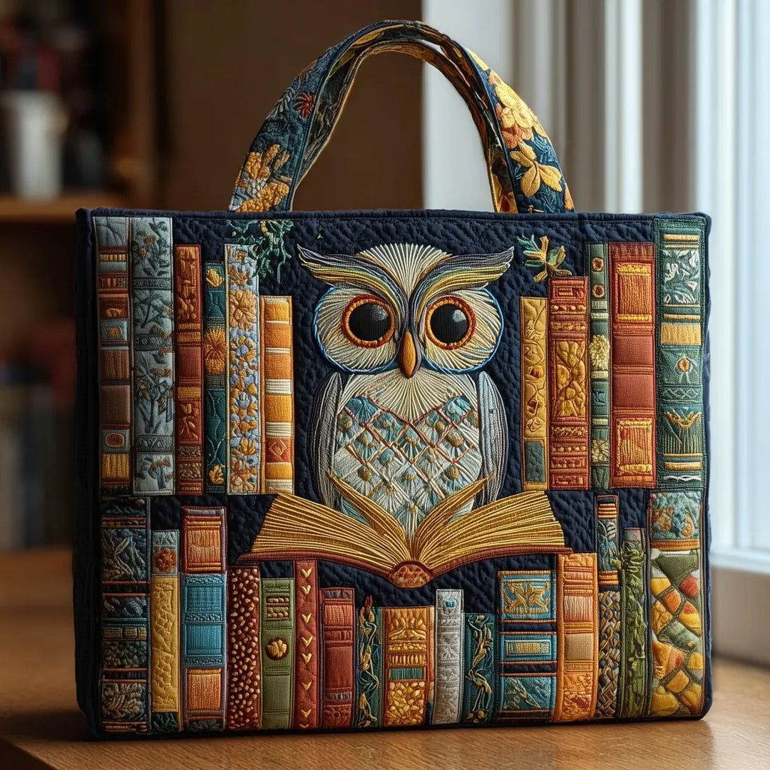 Cartera Artesanal | Búho y Libros Vintage