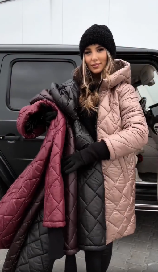 Bogna | Abrigo de invierno elegante acolchado con capucha