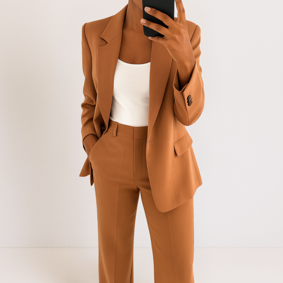 Melynda | Conjunto de Traje Estiloso de Dos Piezas – Top y Pantalones Coordinados