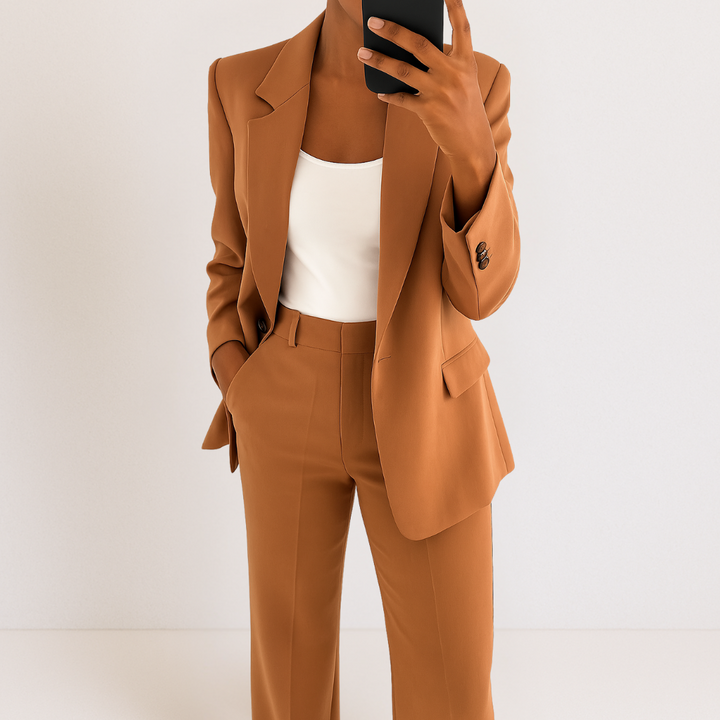 Melynda | Conjunto de Traje Estiloso de Dos Piezas – Top y Pantalones Coordinados