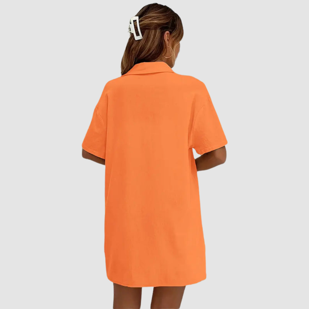 Frances | Conjunto Elegante de Verano de Dos Piezas – Top de Manga Corta con Botones y Pantalones Cortos con Cuerda