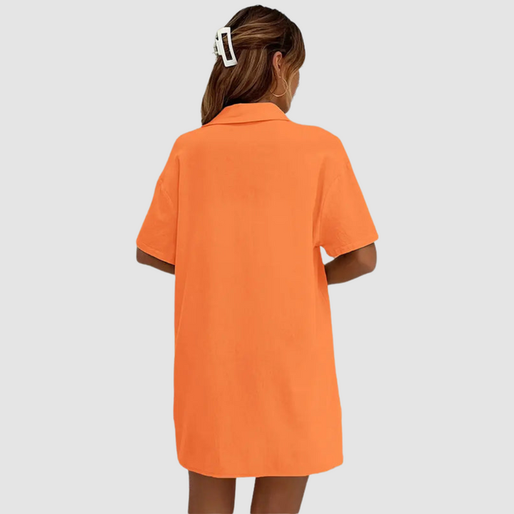 Frances | Conjunto Elegante de Verano de Dos Piezas – Top de Manga Corta con Botones y Pantalones Cortos con Cuerda