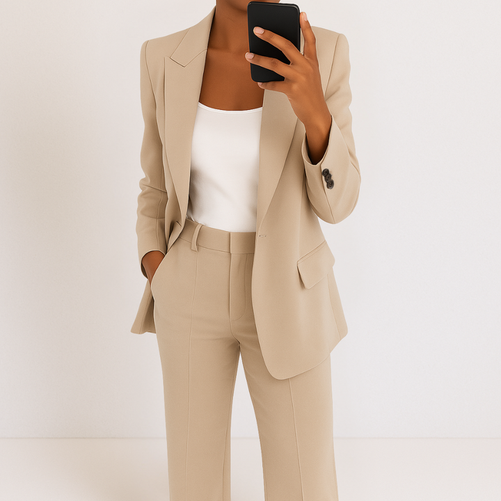 Melynda | Conjunto de Traje Estiloso de Dos Piezas – Top y Pantalones Coordinados