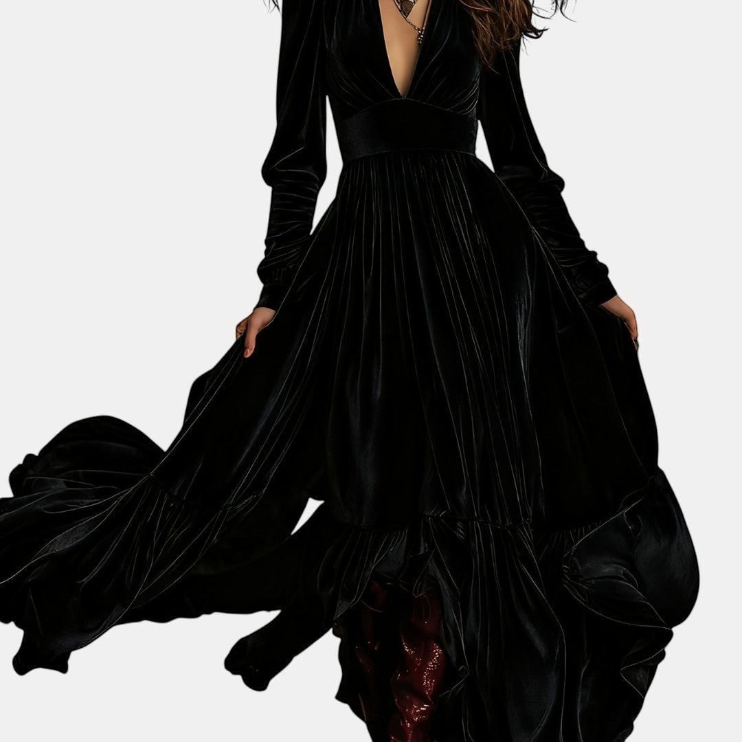 Salomé | Vestido Maxi de Terciopelo Elegante