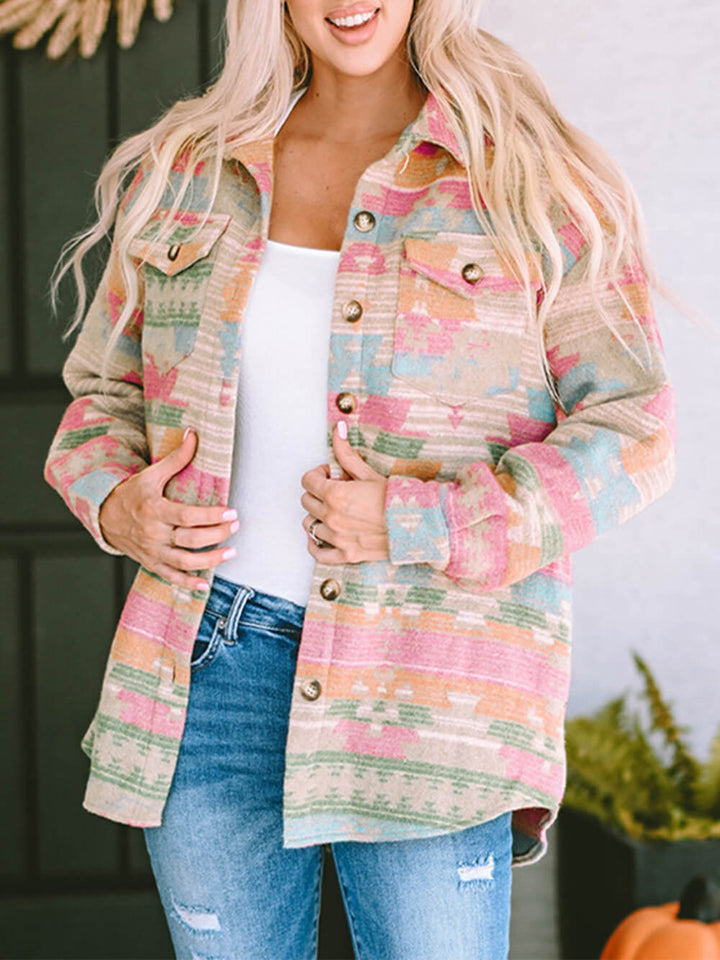Chaqueta Multicolor de Cuadros Sobredimensionada