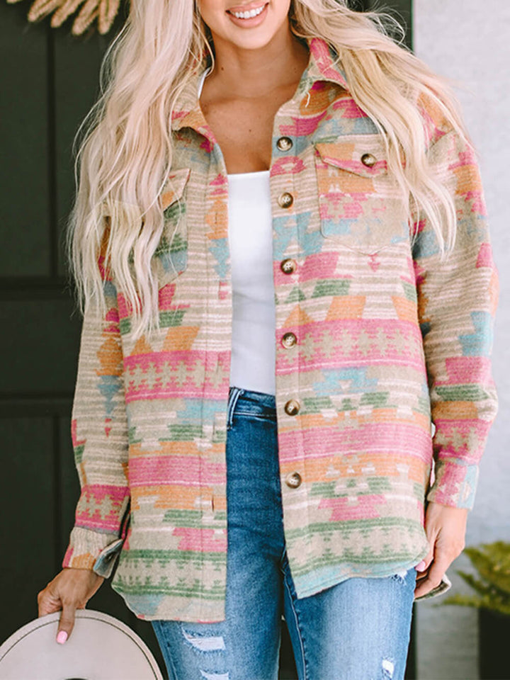 Chaqueta Multicolor de Cuadros Sobredimensionada
