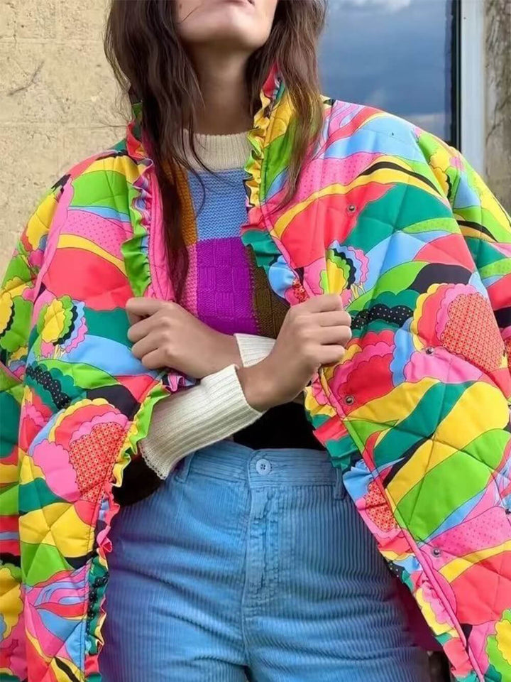 Chaqueta Plisada con Detalles de Encaje