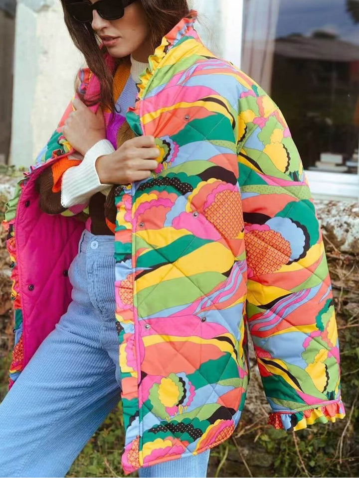 Chaqueta Plisada con Detalles de Encaje