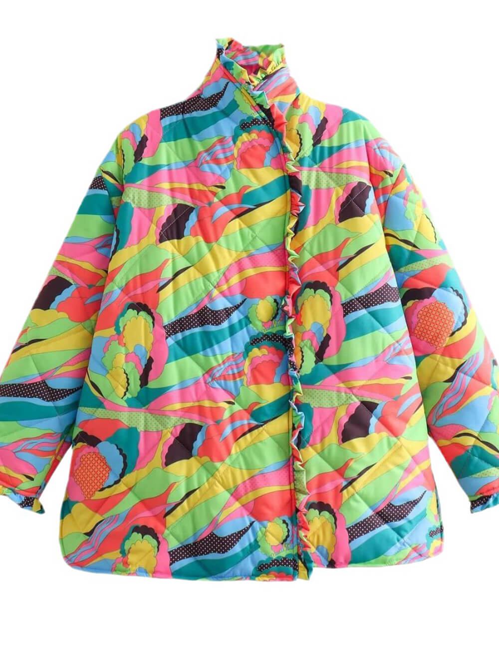 Chaqueta Plisada con Detalles de Encaje