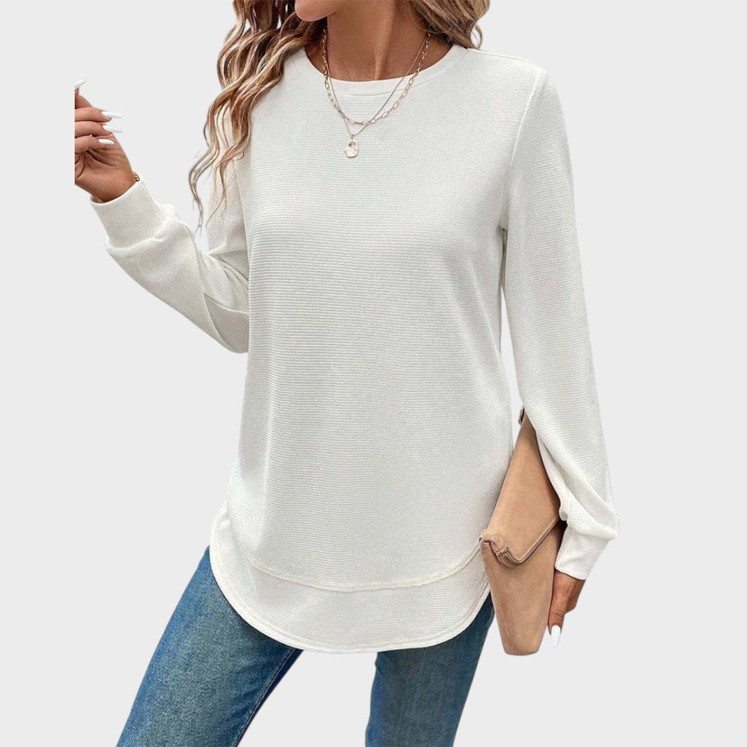 Alisa | Blusa de Manga Larga con Cuello Redondo