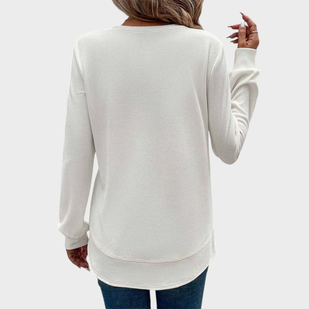Alisa | Blusa de Manga Larga con Cuello Redondo