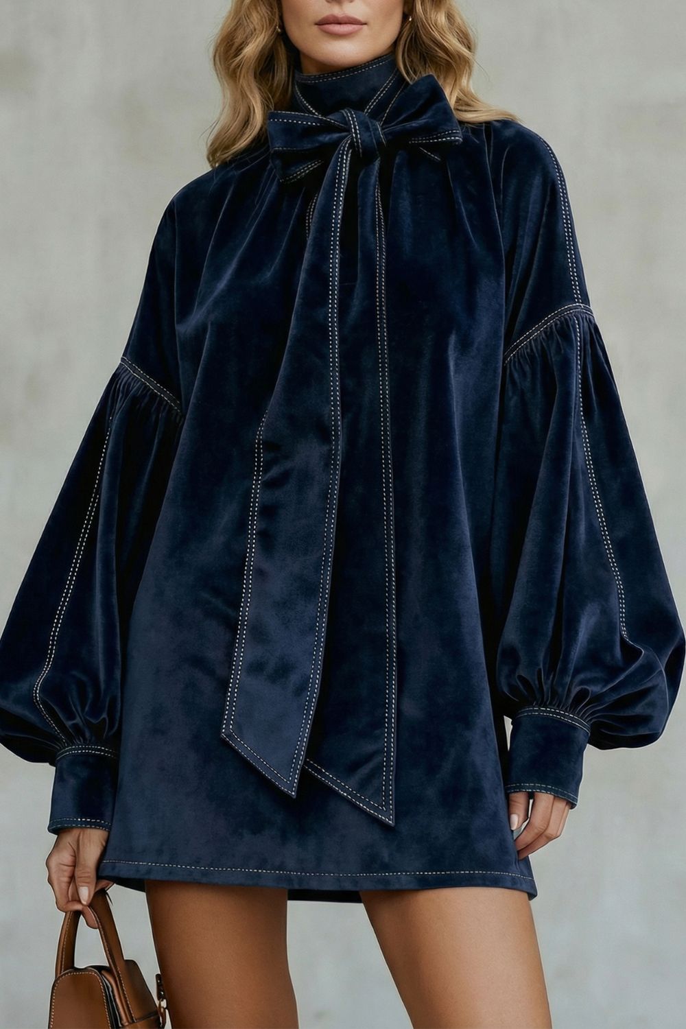 Estela | Vestido Mini de Terciopelo con Lazo