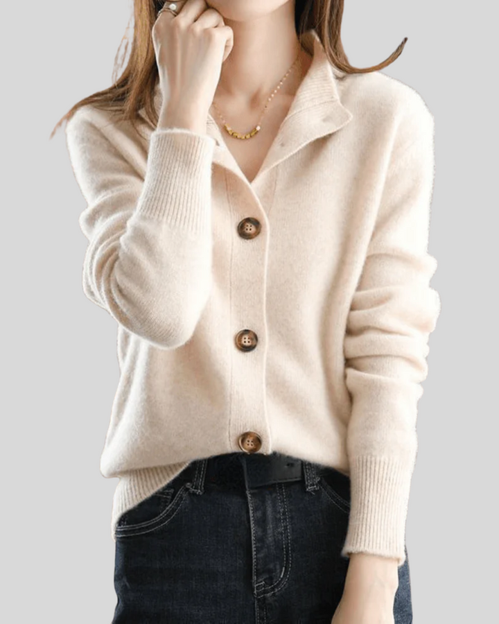 Claire | Cárdigan de Cachemira en Estilo Retro