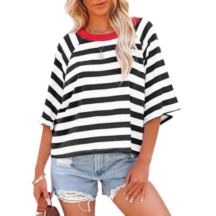 Maosie | Top de Verano de Cuello Redondo Holgado y a la Moda