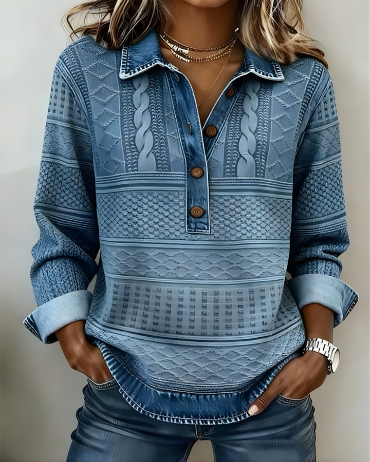 Sudadera con Cuello y Media Botón Rowan