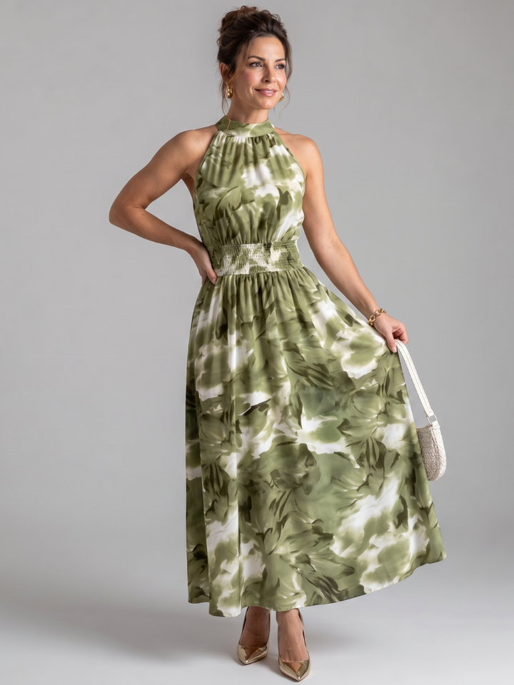 Abigail | Vestido Midi con Estampado Abstracto