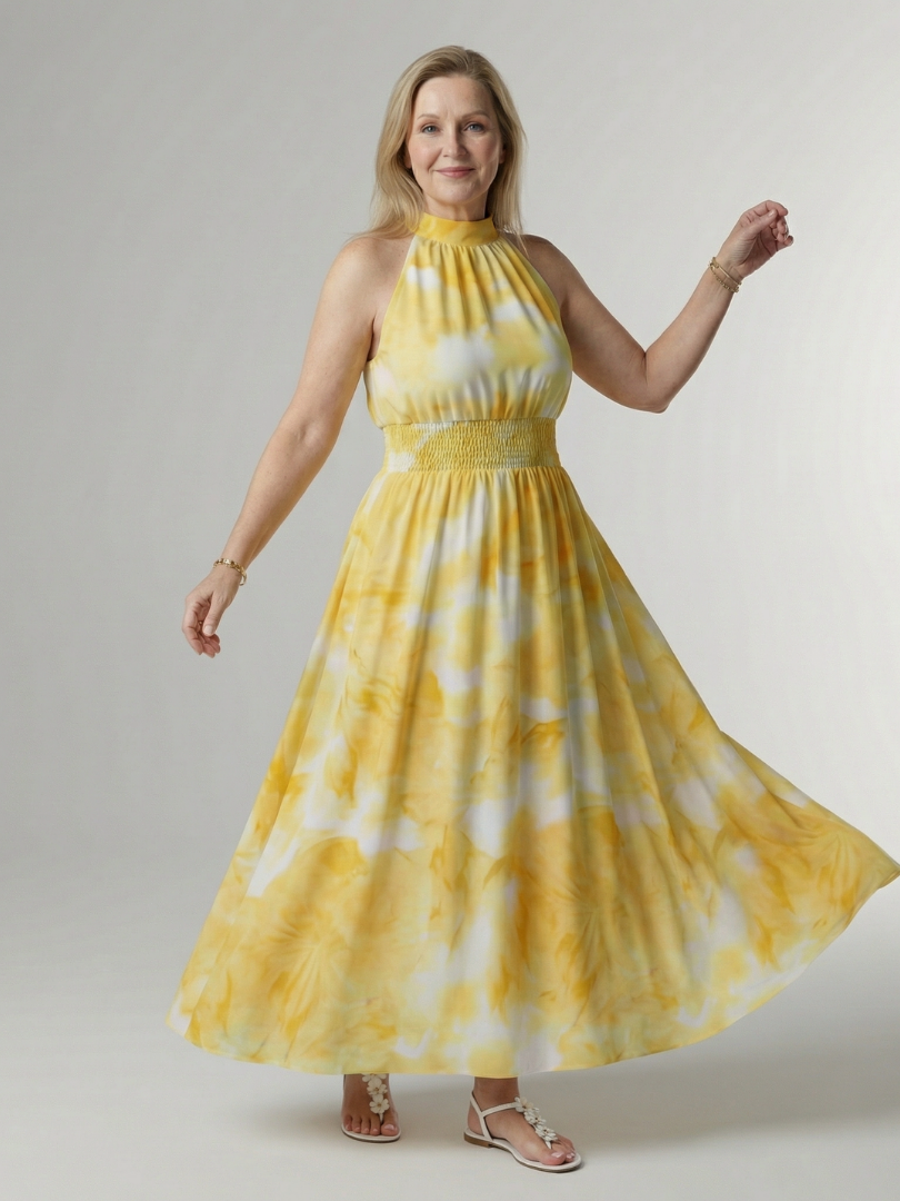 Giuliana | Vestido Midi Halter Fruncido