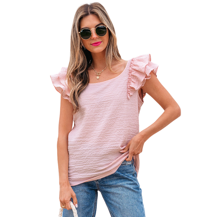 Top de Manga Suave con Volantes Zhavia Classy – Top Ligero y Elegante de Verano