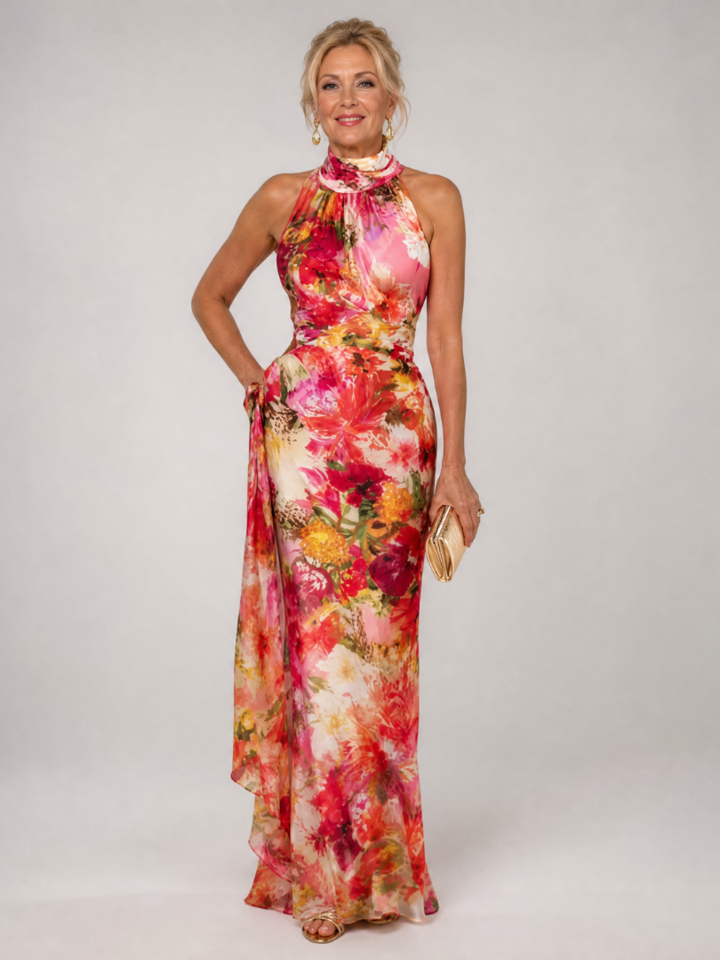 Lara | Vestido Largo Halter Floral