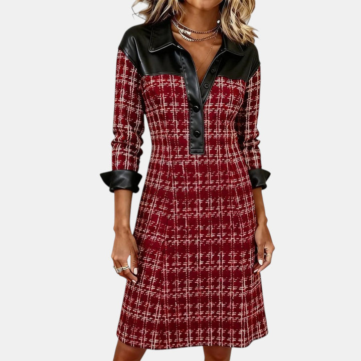 Fiora | Vestido Midi A-Line Pata de Gallo