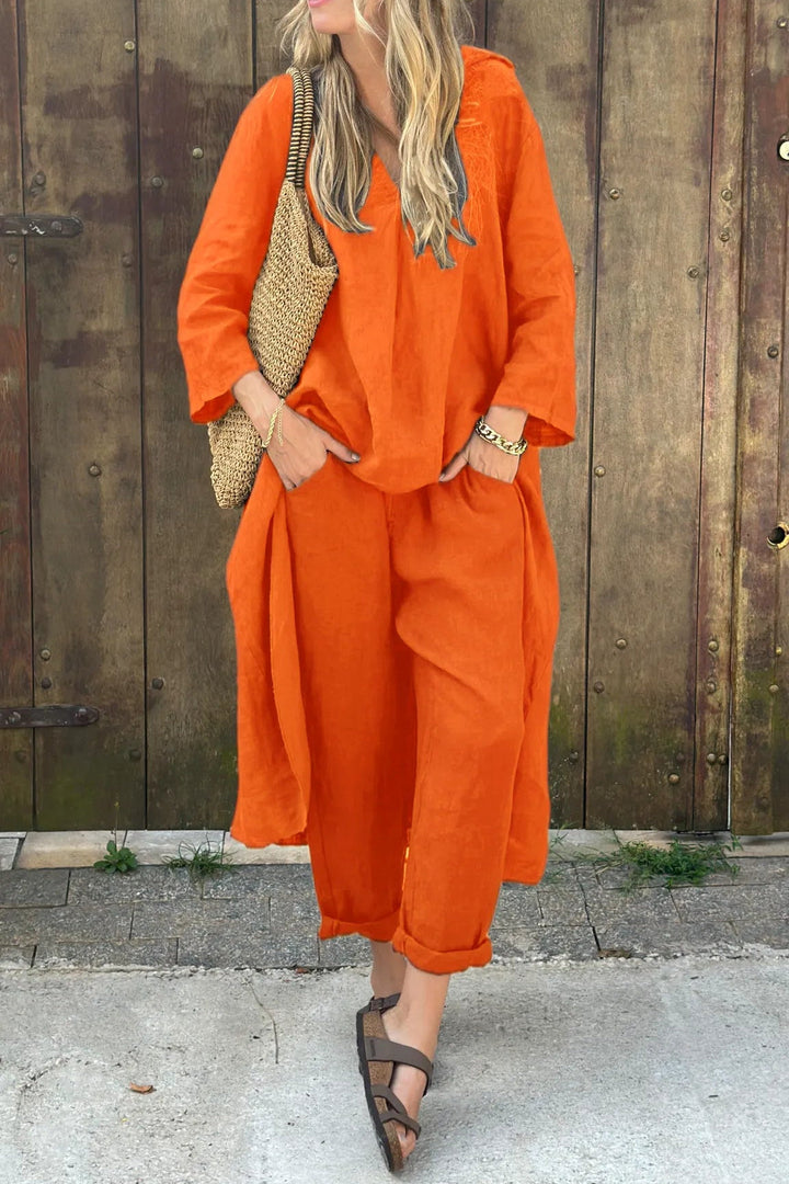 Carolyn | Conjunto Chic y Cómodo – Top Coordinado y Pantalones de Corte Relajado