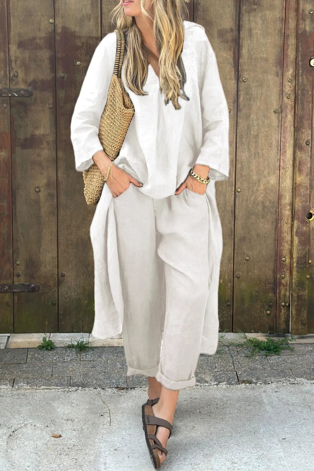 Carolyn | Conjunto Chic y Cómodo – Top Coordinado y Pantalones de Corte Relajado