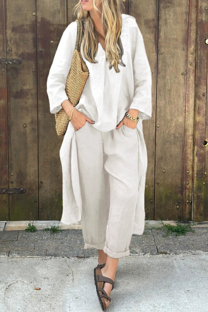 Carolyn | Conjunto Chic y Cómodo – Top Coordinado y Pantalones de Corte Relajado