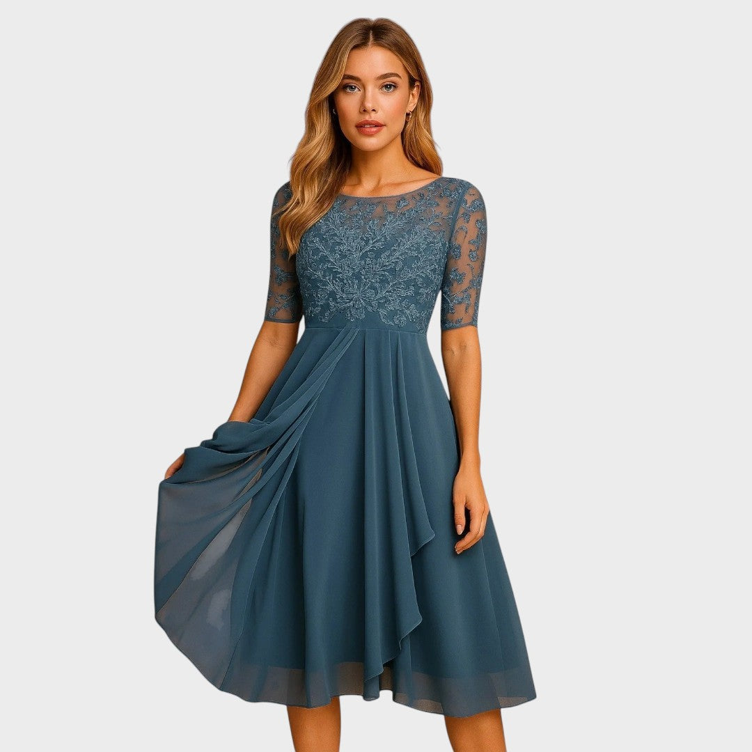 Berenice | Vestido Midi con Detalles de Encaje