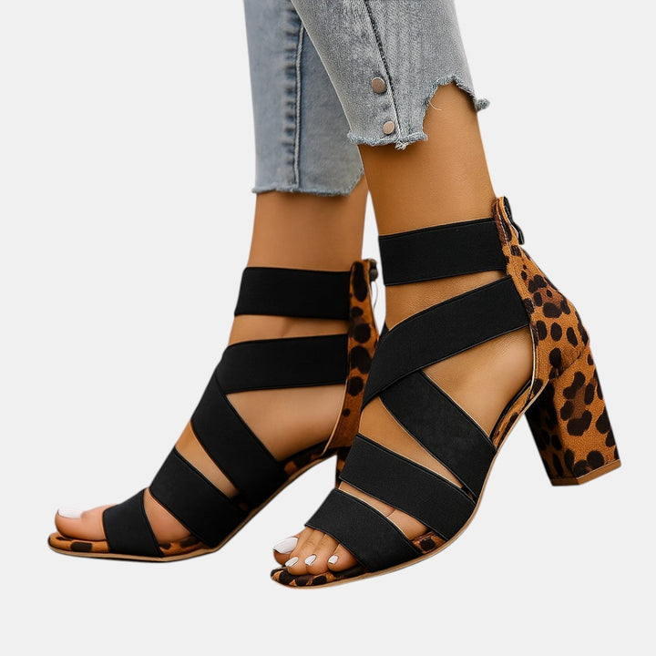 Nolani | Sandalias de Tacón Leopardo